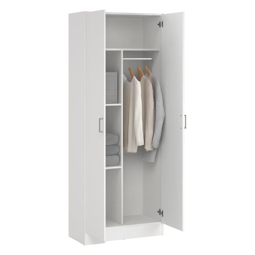 Armadio bianco 2 ante portascope 73x180h cm - Abadubidu